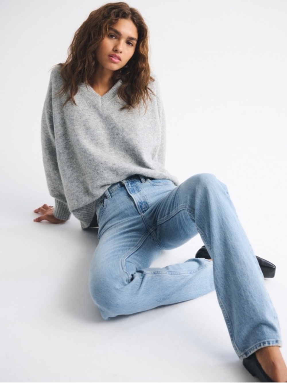 Abercrombie & Fitch Ultra High Rise 90s Straight Jean, Medium Blue, 26/2